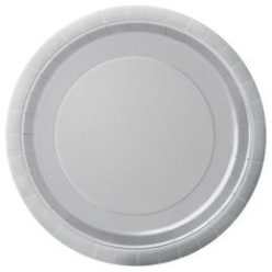 Silver Papír Parti Tányér - 23 cm, 8 db-os