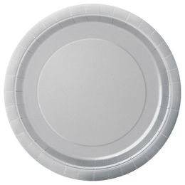 Silver Papír Parti Tányér - 23 cm, 8 db-os