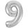 34 inch-es 9 Ezüst - Silver Számos Super Shape Fólia Lufi