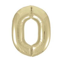 34 inch-es 0 Arany-Gold Számos Super Shape Fólia Lufi