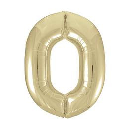 34 inch-es 0 Arany-Gold Számos Super Shape Fólia Lufi