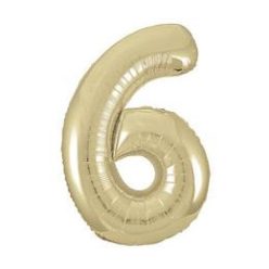 34 inch-es 6 Arany-Gold Számos Super Shape Fólia Lufi