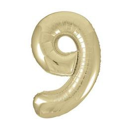 34 inch-es 9 Arany-Gold Számos Super Shape Fólia Lufi