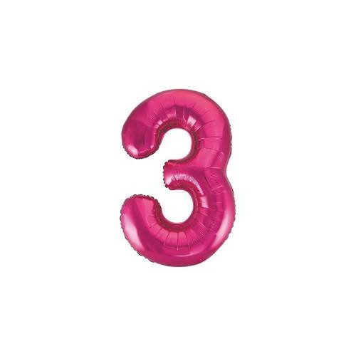 34 inch-es 3 Rózsaszín - Pink Számos Super Shape Fólia Lufi