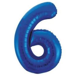 34 inch-es 6 Kék - Blue Számos Super Shape Fólia Lufi