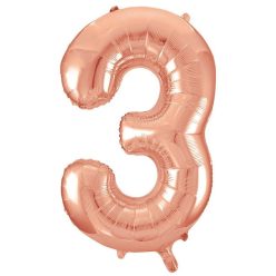   34 inch-es 3 Rózsaarany - Rose Gold Számos Super Shape Fólia Lufi