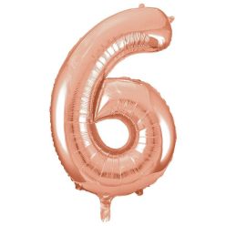   34 inch-es 6 Rózsaarany - Rose Gold Számos Super Shape Fólia Lufi