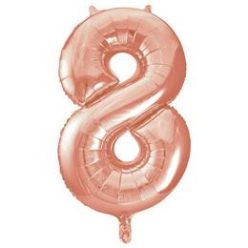   34 inch-es 8 Rózsaarany - Rose Gold Számos Super Shape Fólia Lufi