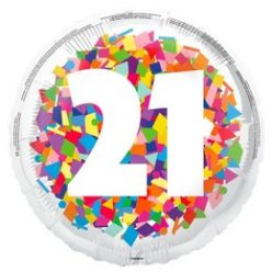   18 inch-es 21-es Számos Bright Confetti Szülinapi Fólia Lufi