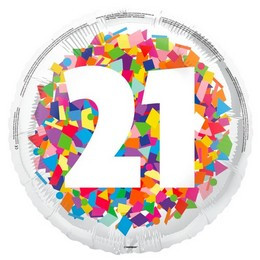 18 inch-es 21-es Számos Bright Confetti Szülinapi Fólia Lufi