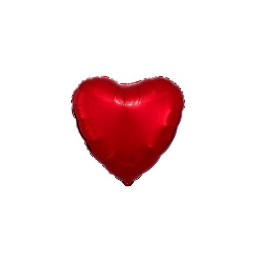 18 inch-es Metallic Red Heart - Piros Szív Fólia Lufi
