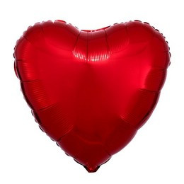 18 inch-es Metallic Red Heart - Piros Szív Fólia Lufi