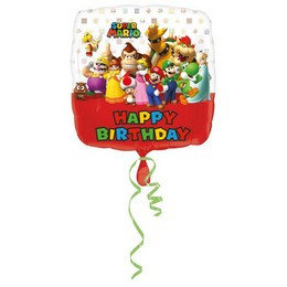 17 inch-es Happy Birthday Super Mario Szülinapi Fólia Lufi