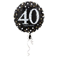   18 inch-es 40-es Happy Birthday Sparkling Születésnapi Fólia Lufi