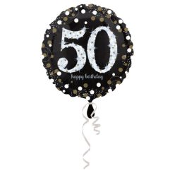   18 inch-es 50-es Happy Birthday Sparkling Születésnapi Fólia Lufi