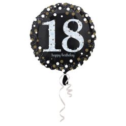   18 inch-es 18-as Happy Birthday Sparkling Születésnapi Fólia Lufi