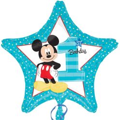   18 inch-es Mickey Mouse Csillag Alakú Első Szülinapi Fólia Lufi