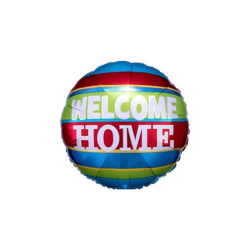 18 inch-es Welcome Home Colorful Stripes Fólia Lufi