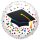 18 inch-es Diplomakalapos Színes Konfettis Graduation- Ballagási Fólia Lufi