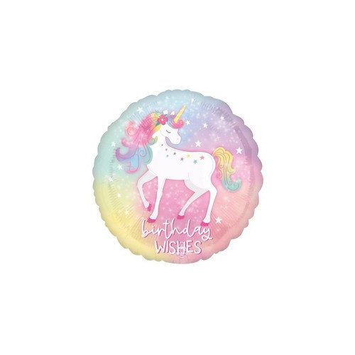 18 inch-es Enchanted Unicorn Birthday Szülinapi Fólia Lufi