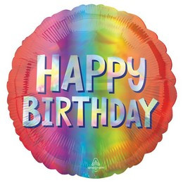 18 inch-es Happy Bday Silver Ombre Szülinapi Fólia Lufi
