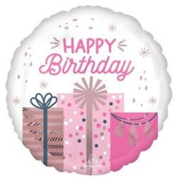 18 inch-es Pink Pastel Birthday Szülinapi Fólia Lufi