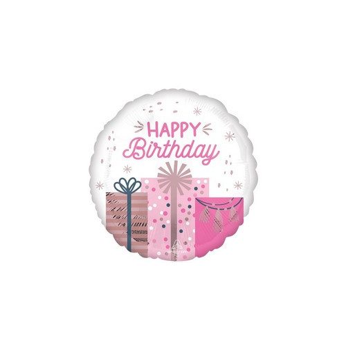 18 inch-es Pink Pastel Birthday Szülinapi Fólia Lufi