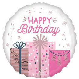18 inch-es Pink Pastel Birthday Szülinapi Fólia Lufi