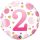 18 inch-es 2-es Számos Pöttyös Rózsaszín Age 2 Pink Dots Fólia Lufi