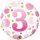 18 inch-es 3-es Számos Pöttyös Rózsaszín Age 2 Pink Dots Fólia Lufi