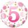 18 inch-es 5-ös Számos Pöttyös Rózsaszín Age 5 Pink Dots Fólia Lufi