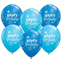   11 inch-es Birthday Sparkle Dark Blue & Robin's Egg Blue Szülinapi Lufi