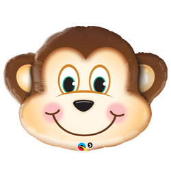 35 inch-es Mosolygós Majom Fej - Mischievous Monkey Super Shape Fólia Lufi