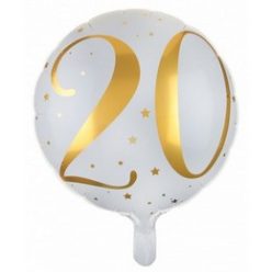 18 inch-es 20-as White Gold Szülinapi Fólia Lufi