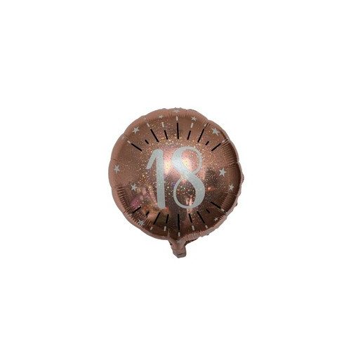 18 inch-es 18-as Rosegold Csillogó Szülinapi Fólia Lufi
