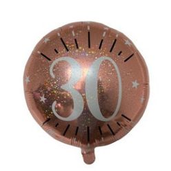 18 inch-es 30-as Rosegold Csillogó Szülinapi Fólia Lufi