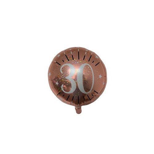 18 inch-es 30-as Rosegold Csillogó Szülinapi Fólia Lufi