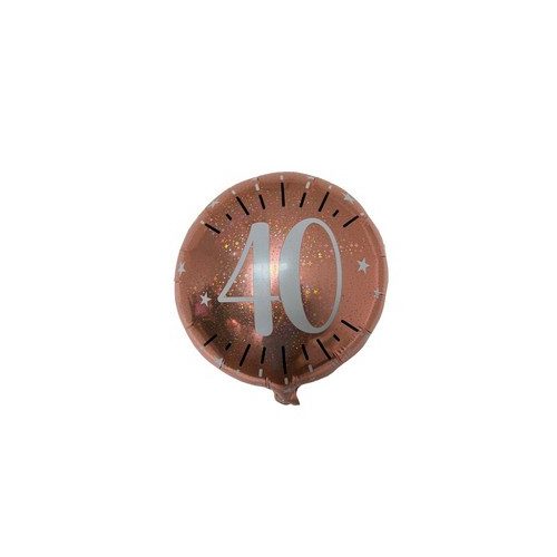 18 inch-es 40-es Rosegold Csillogó Szülinapi Fólia Lufi