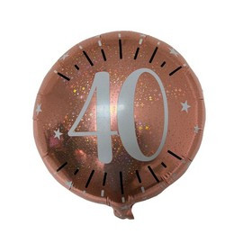 18 inch-es 40-es Rosegold Csillogó Szülinapi Fólia Lufi