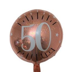 18 inch-es 50-es Rosegold Csillogó Szülinapi Fólia Lufi