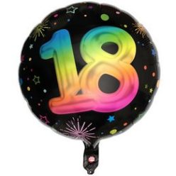 18 inch-es 18-as Számos Festicolor Szülinapi Fólia Lufi