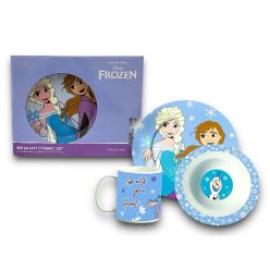   Étkészlet FROZEN 3pcs 100% porcelán 812668   Leírás: mikrózható és mosogatógépben mosható