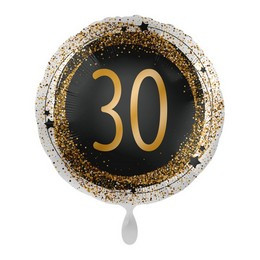 17 inch-es Gold Glitter 30. Szülinap Mintás Fólia Lufi