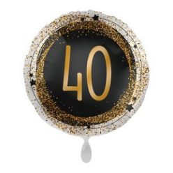 17 inch-es Gold Glitter 40. Szülinap Mintás Fólia Lufi