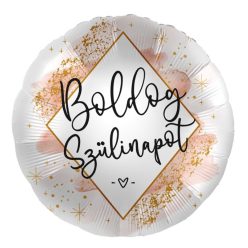   17 inch-es Boldog Szülinapot Elegáns Trendi Mintás Fólia Lufi