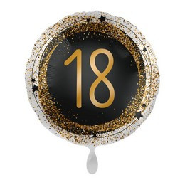 17 inch-es Gold Glitter 18. Szülinap Mintás Fólia Lufi