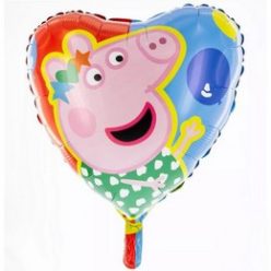   18 inch-es Peppa Pig - Peppa Malac Lufikkal Szív Fólia Lufi