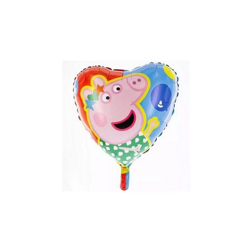 18 inch-es Peppa Pig - Peppa Malac Lufikkal Szív Fólia Lufi