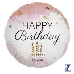 Ibrex 14 inch-es Happy Birthday Pink Szülinapi Fólia Lufi