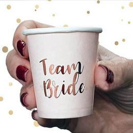 Team Bride Feliratú Feles Pohár Szett Lánybúcsúra - 10 db-os